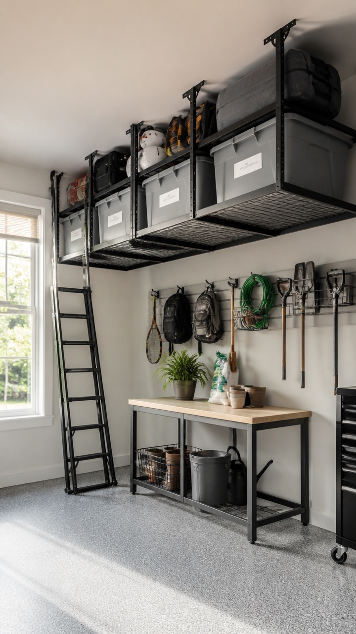 ceiling storage for organization