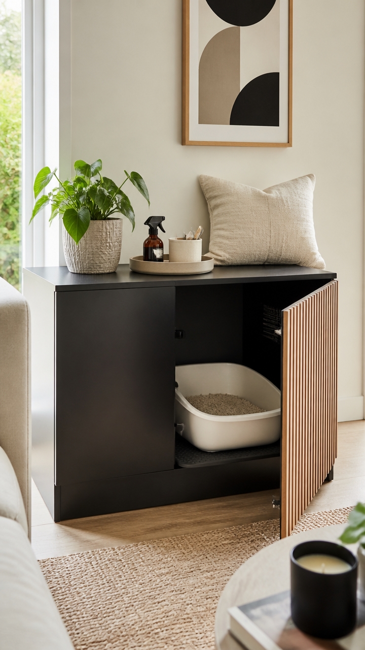 concealed stylish litter storage