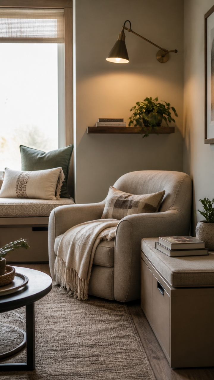 cozy compact reading retreat