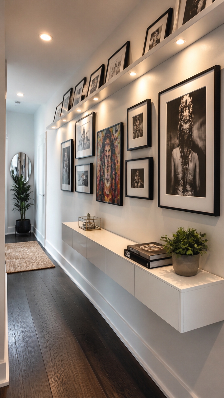 create a stylish hallway gallery