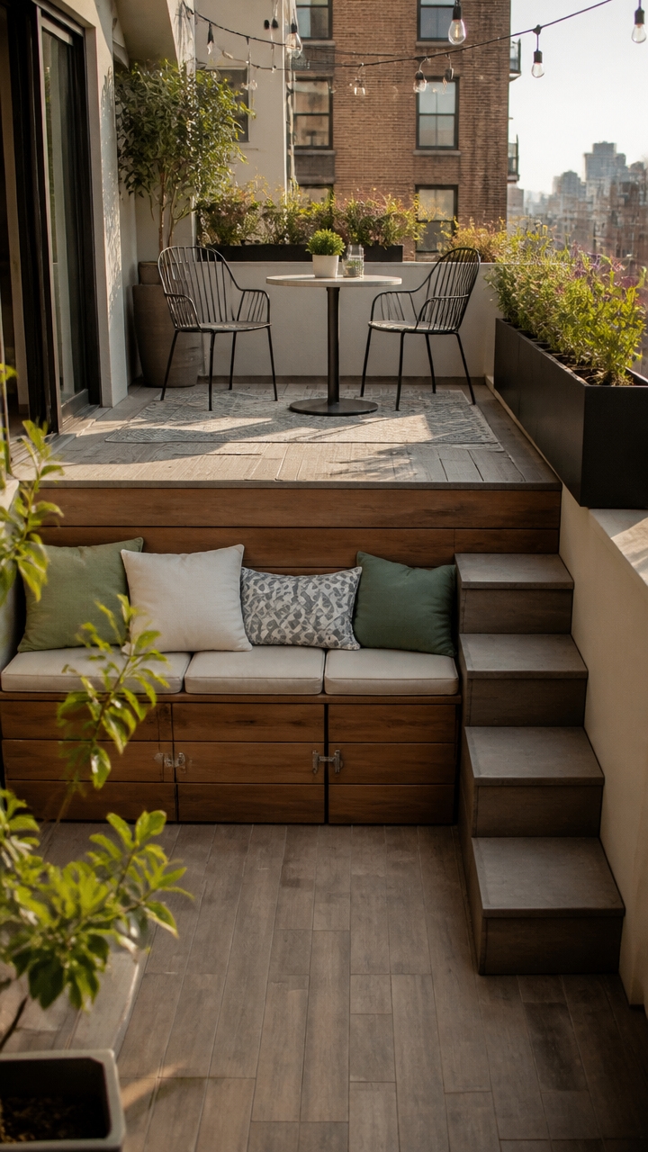 create layered outdoor spaces