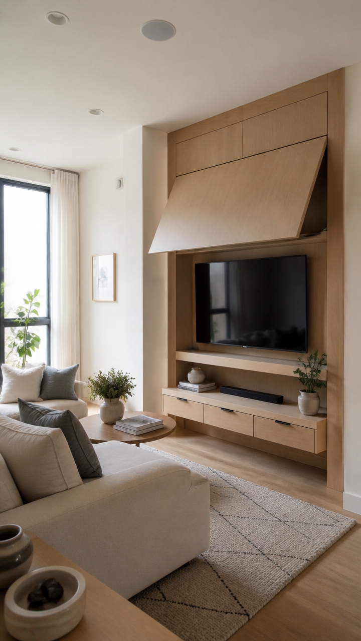create recessed corner tv
