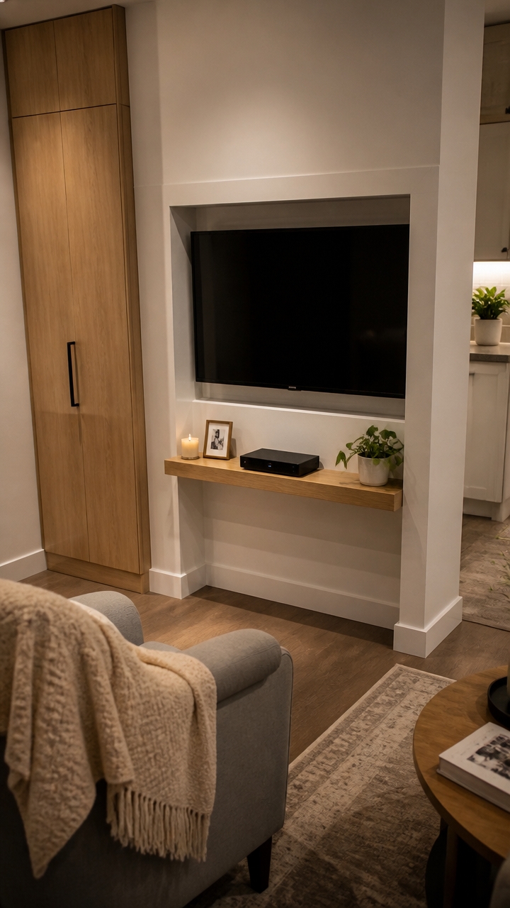 discreet tv corner setup