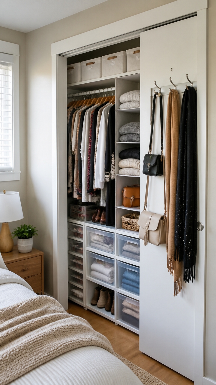 efficient adjustable closet organization
