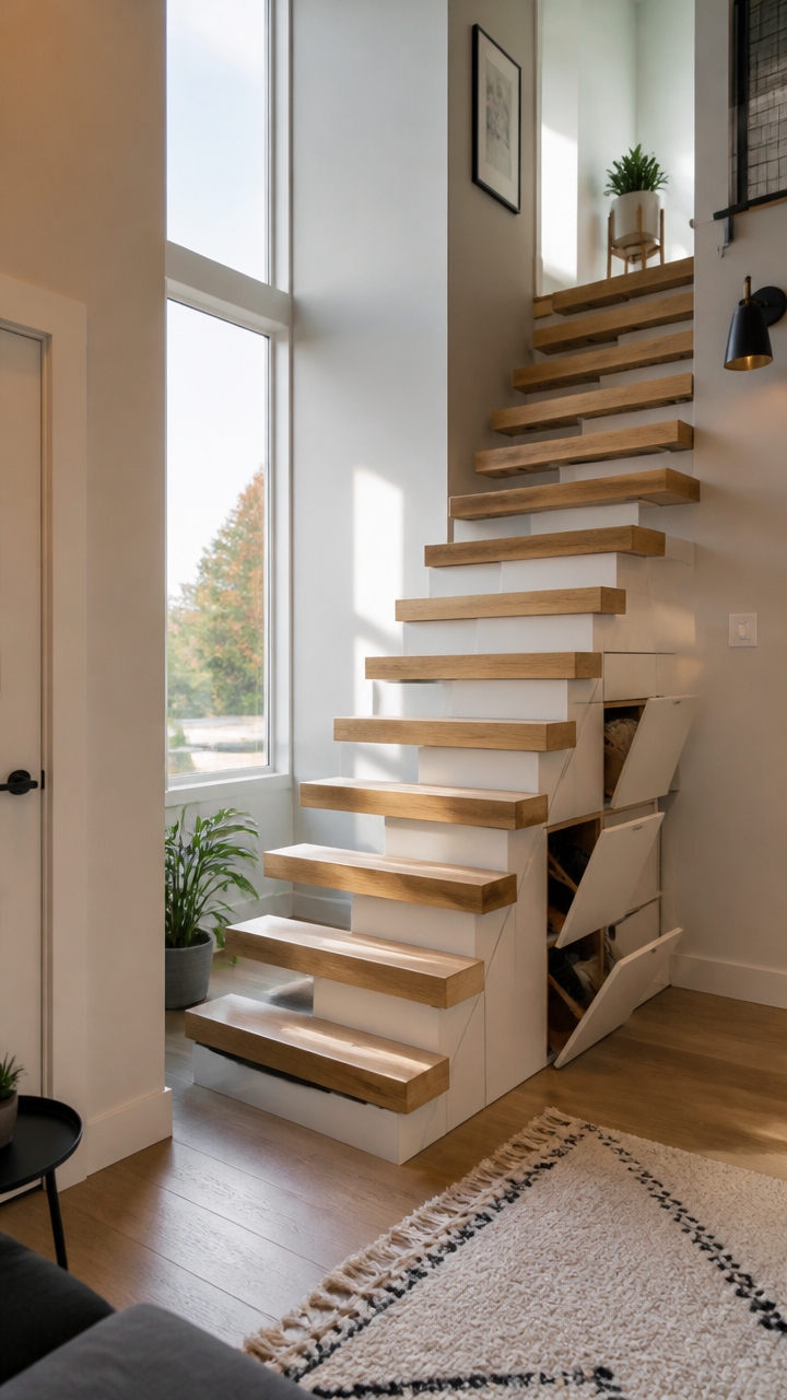 floating stairs maximize open space