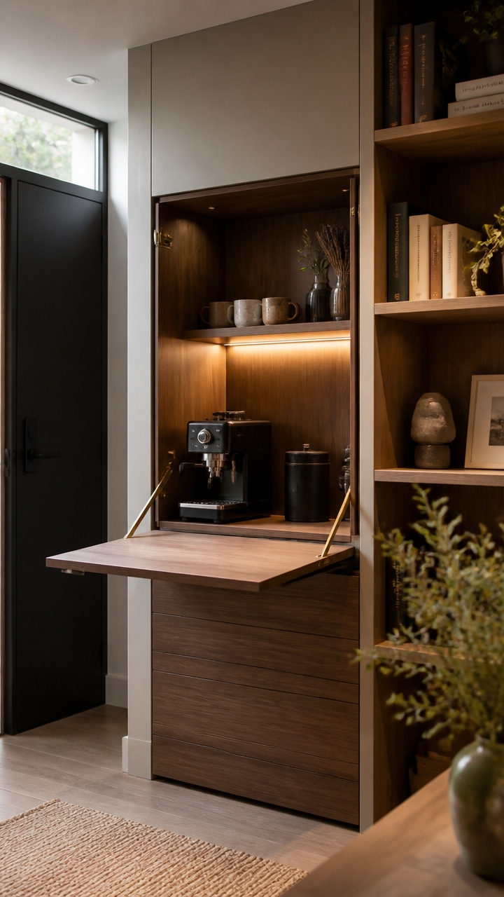 hidden space efficient coffee setups