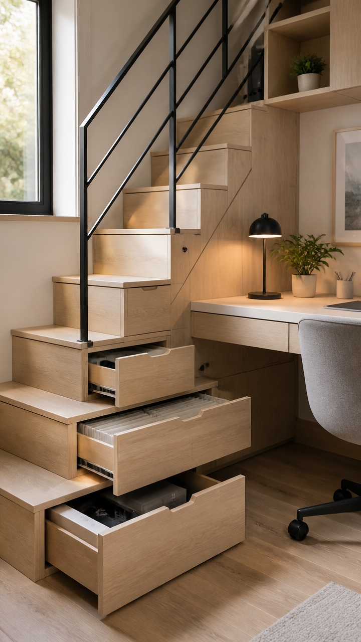 hidden storage staircase efficiency