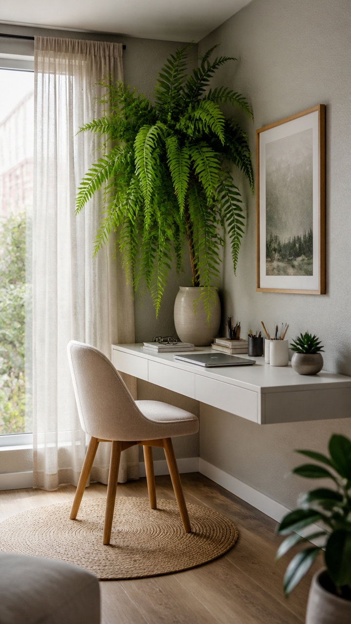 indoor greenery enhances cozy reading spaces