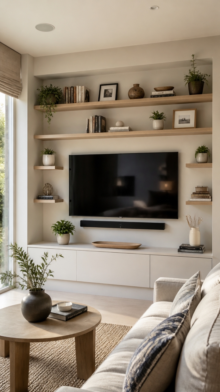 integrated stylish open shelving