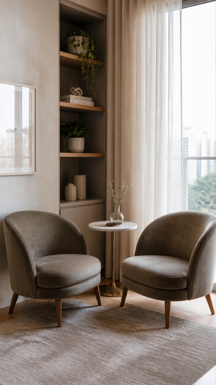 intimate corner conversation setup