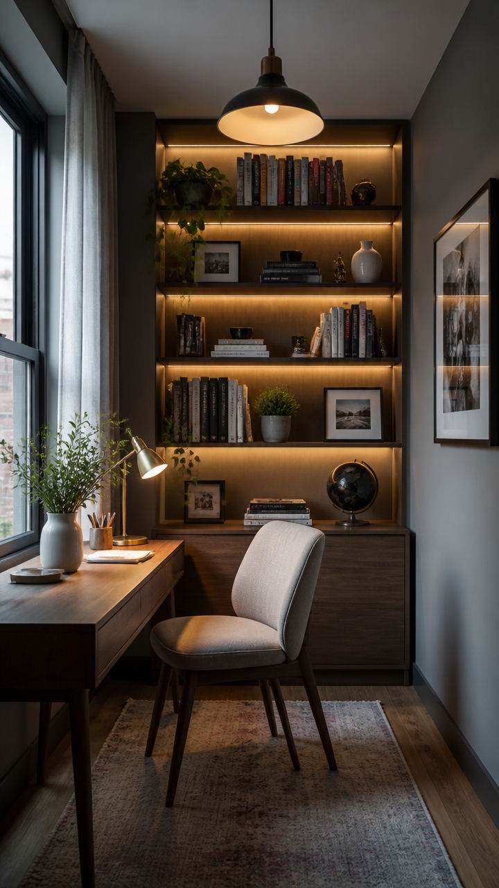 layered cozy reading lighting