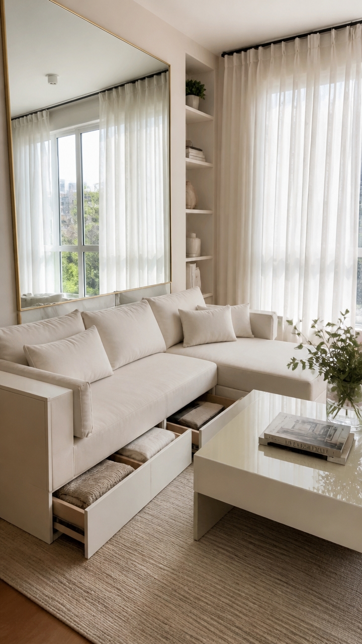 light colors and reflective surfaces