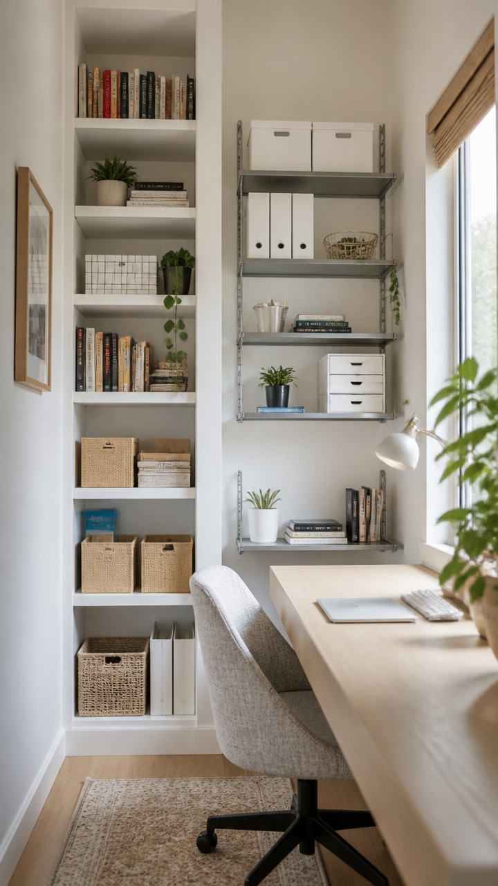 maximize space with shelves