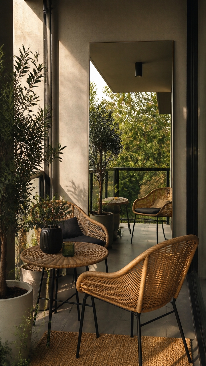 mirrors expand outdoor spaces