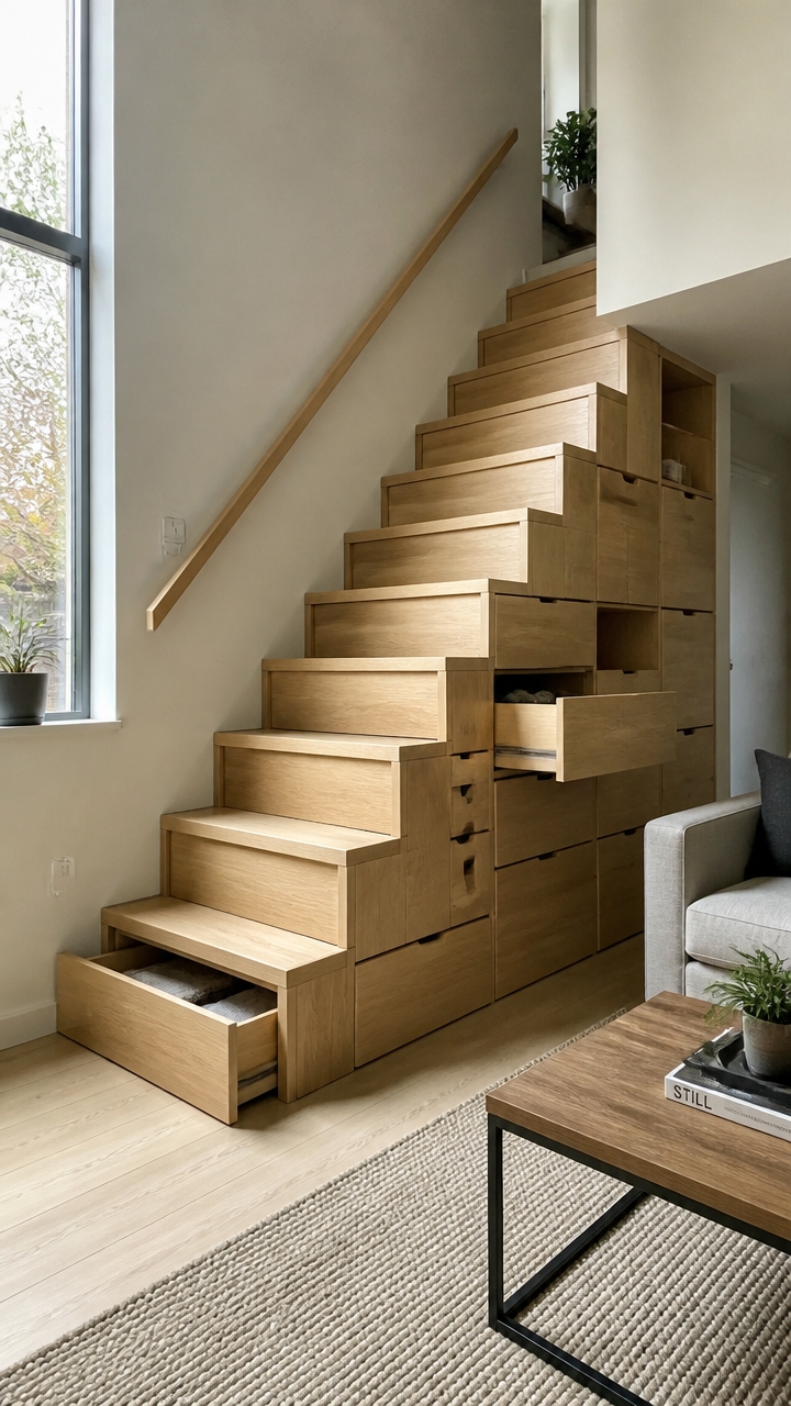 multi functional stair storage solutions
