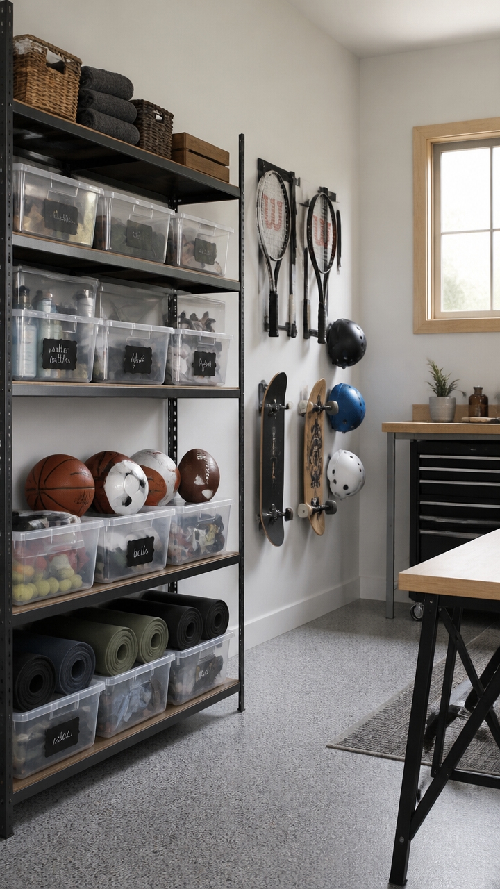 organize sports gear efficiently