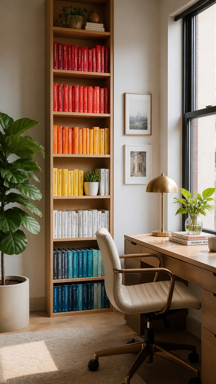 organized aesthetic book display