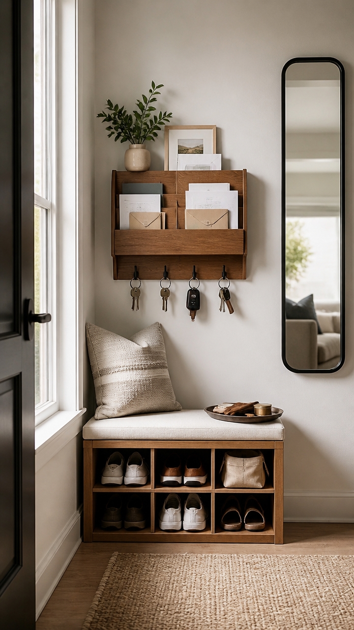 organized entryway mail station