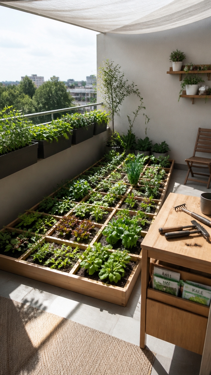 organized grid for gardening