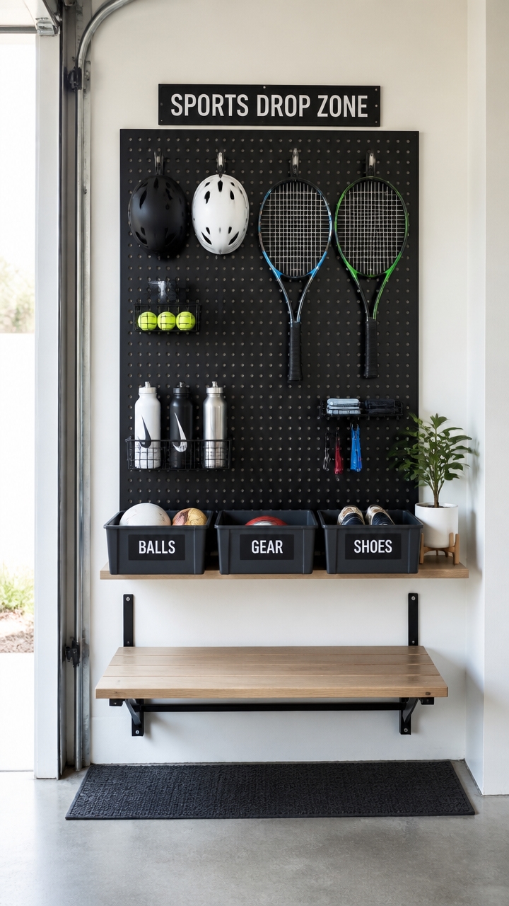 organized sports gear storage