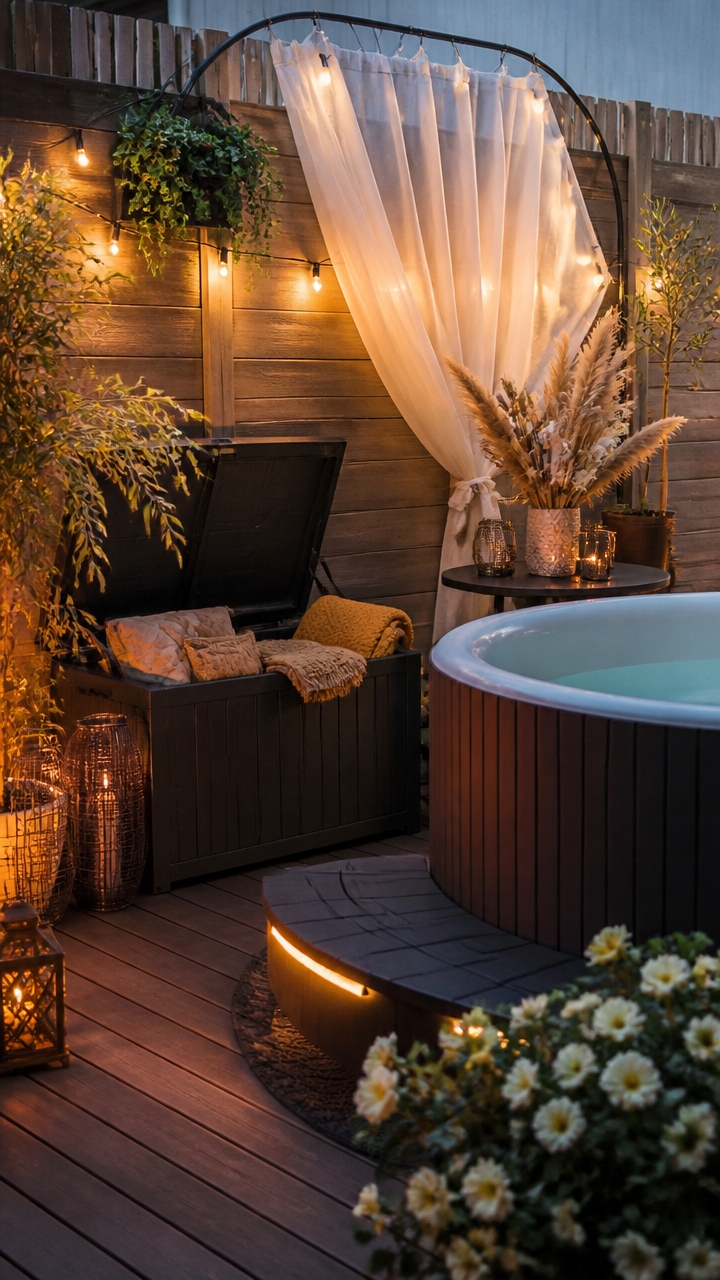 seasonal hot tub decor transformations