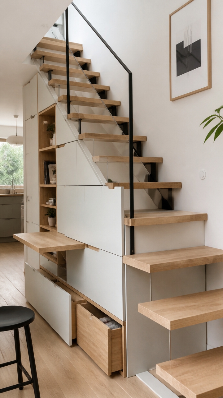 slim modern space saving staircase