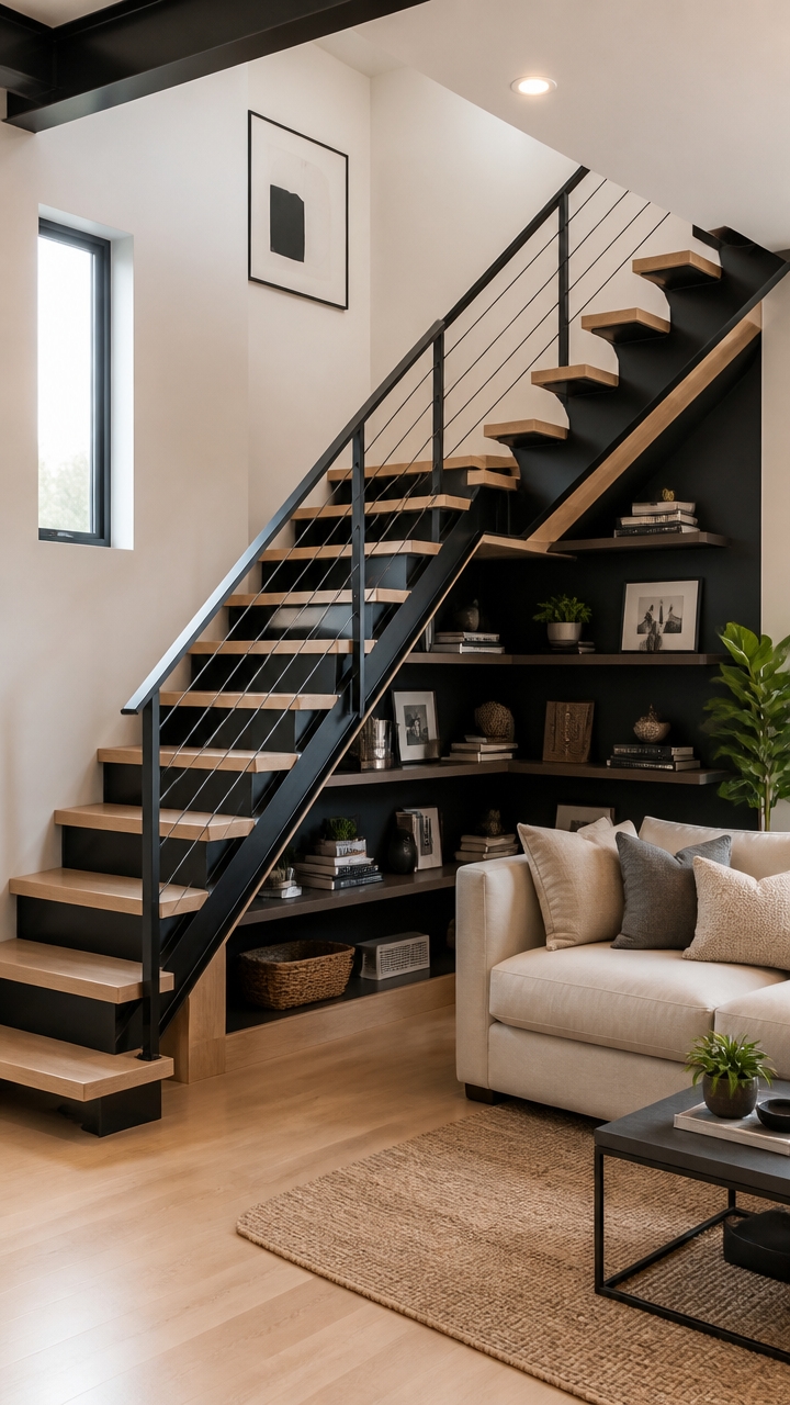 space efficient corner stairs