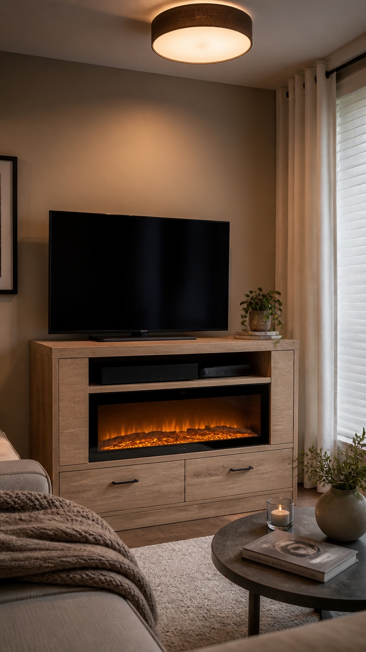 space saving cozy focal point