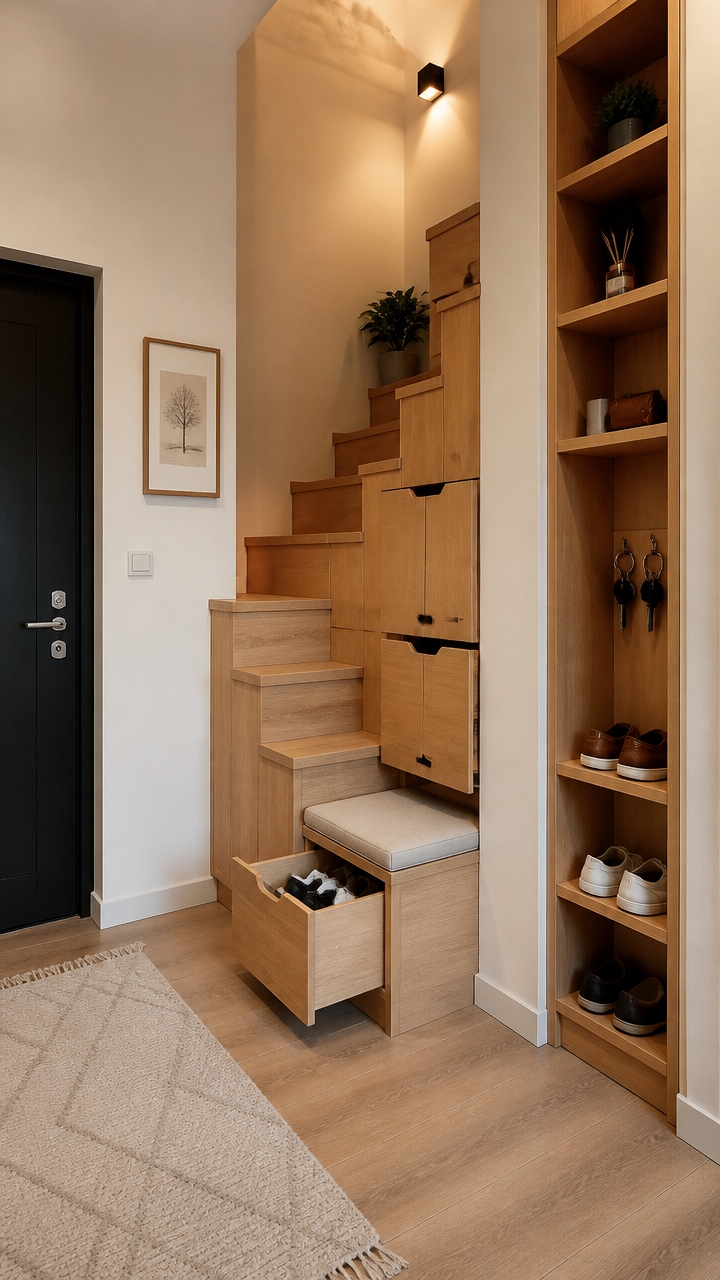 space saving narrow stairways