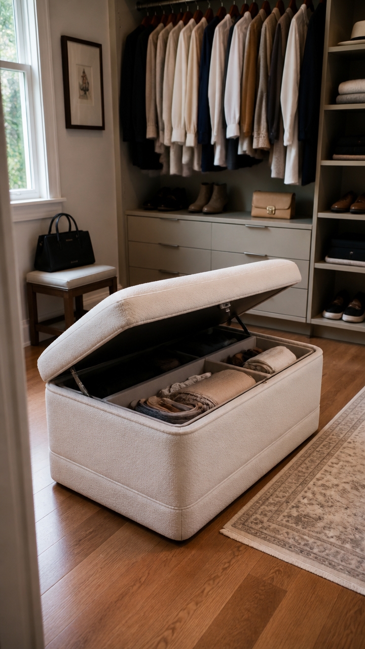 storage ottoman for small space
