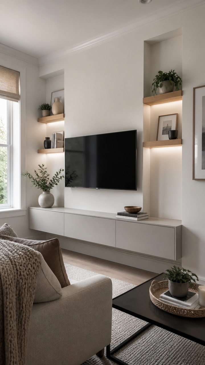 streamlined wall mounted tv