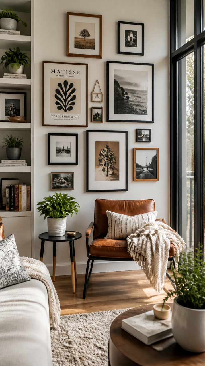 stylish vertical gallery display