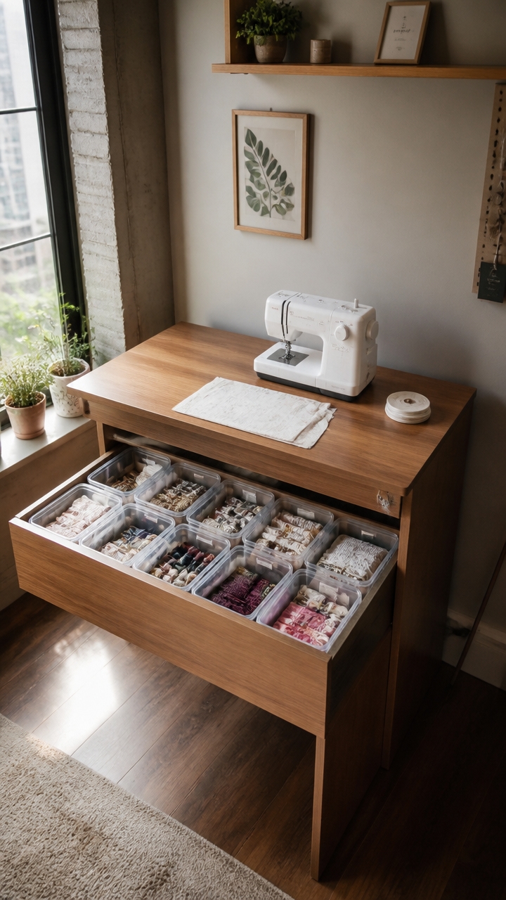 under table clear storage bins