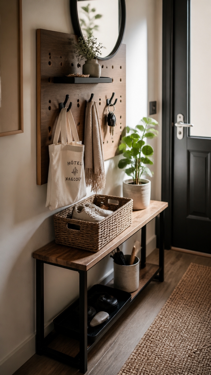 use baskets and hooks efficiently