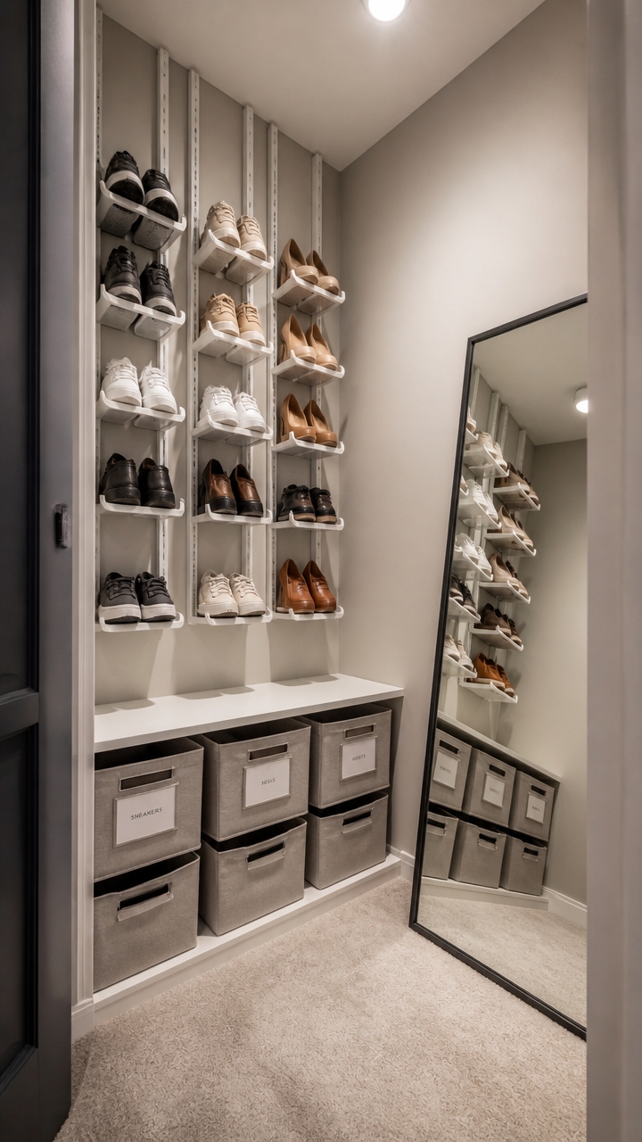 vertical and stackable shoe organizers