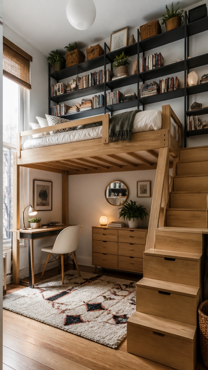 vertical storage and sleeping solutions