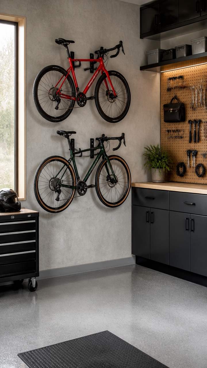 wall and ceiling bike storage