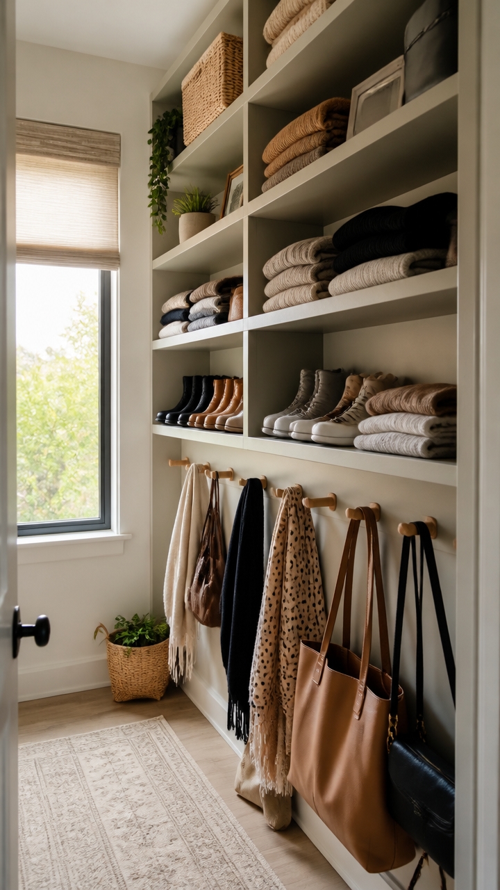 wall mounted hooks optimize closet