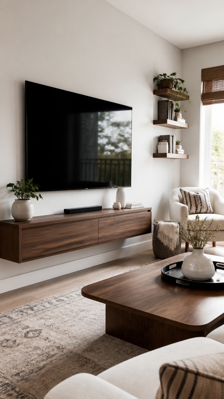 wall mounted tv space saving
